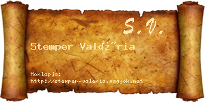 Stemper Valéria névjegykártya